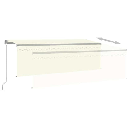 Tenda da Sole Retrattile Manuale con LED 4x3 m Crema