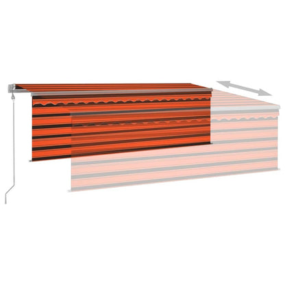 Tenda Automatica ParasoleLEDSensoreVento 4x3 m ArancioMarrone