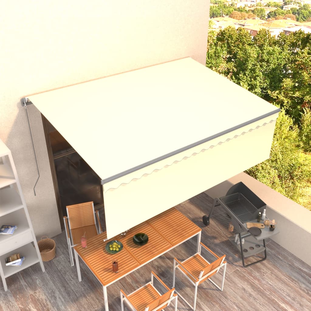 Tenda da Sole Retrattile con Parasole 4,5x3 m Crema