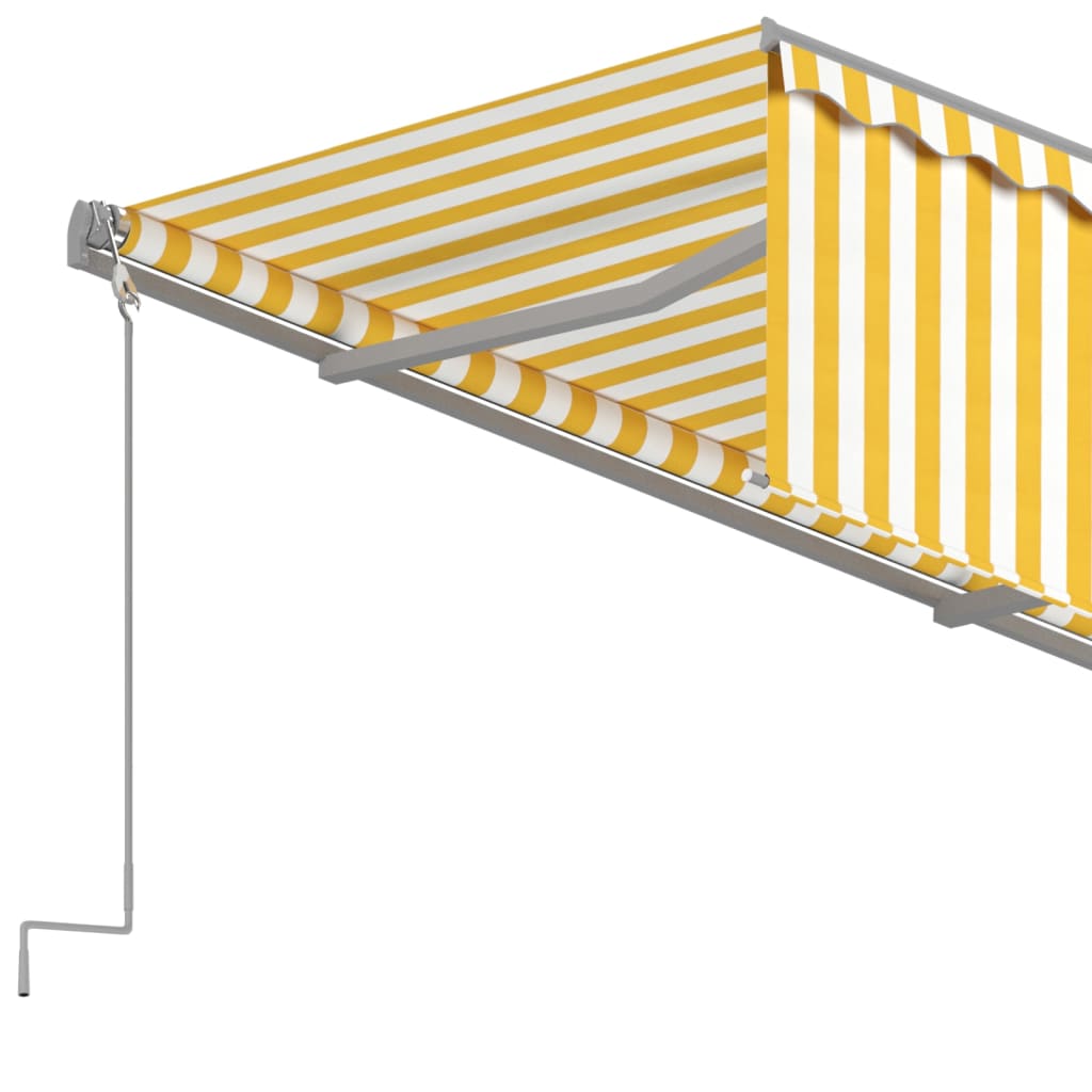 Tenda da Sole Retrattile con Parasole 4,5x3m Gialla e Bianca