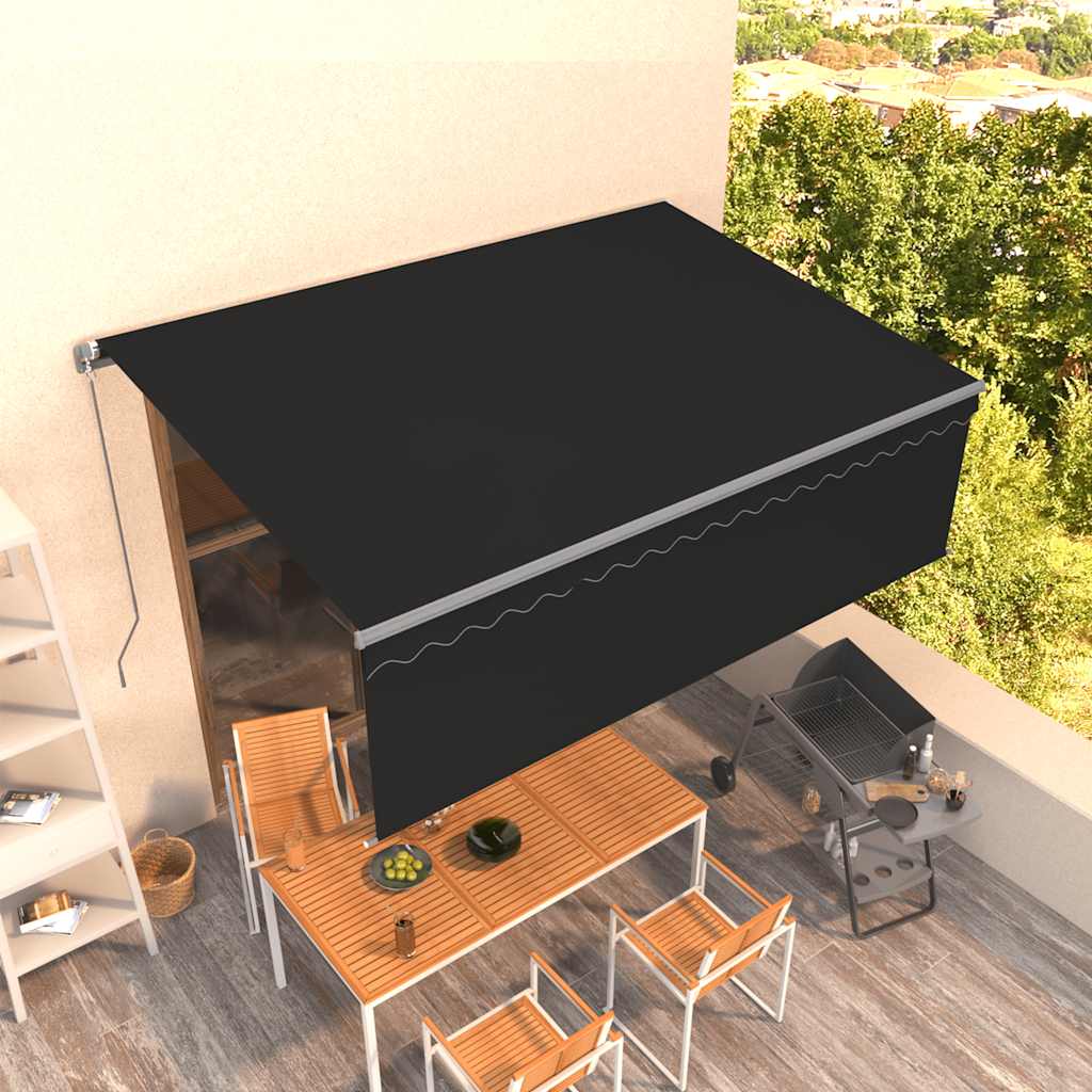 Tenda da Sole Retrattile Manuale con Parasole 4,5x3 m Antracite | homemem39