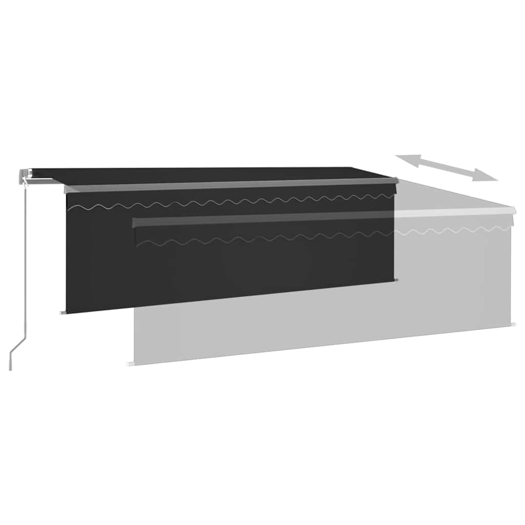 Tenda da Sole Retrattile Manuale con LED 4,5x3 m Antracite