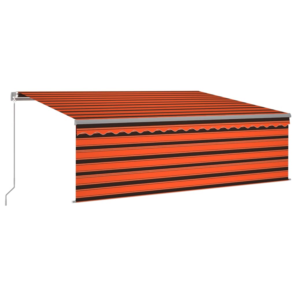 Tenda Sole Retrattile Manuale con LED 4,5x3m Arancione Marrone - homemem39