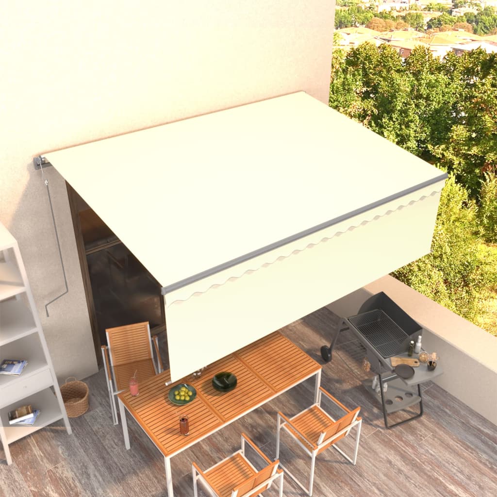 Automatic Retractable Awning with Sunshade 4.5x3 m Cream