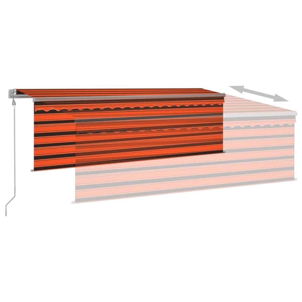 Tenda da Sole Retrattile Automatica 4,5x3m Arancione e Marrone | homemem39
