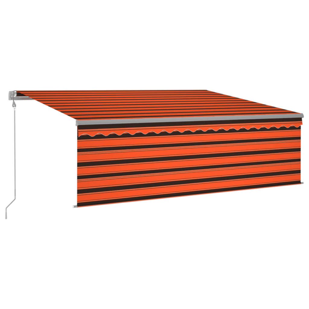 Tenda Automatica LED Sensore Vento 4,5x3 m Arancione e Marrone | homemem39