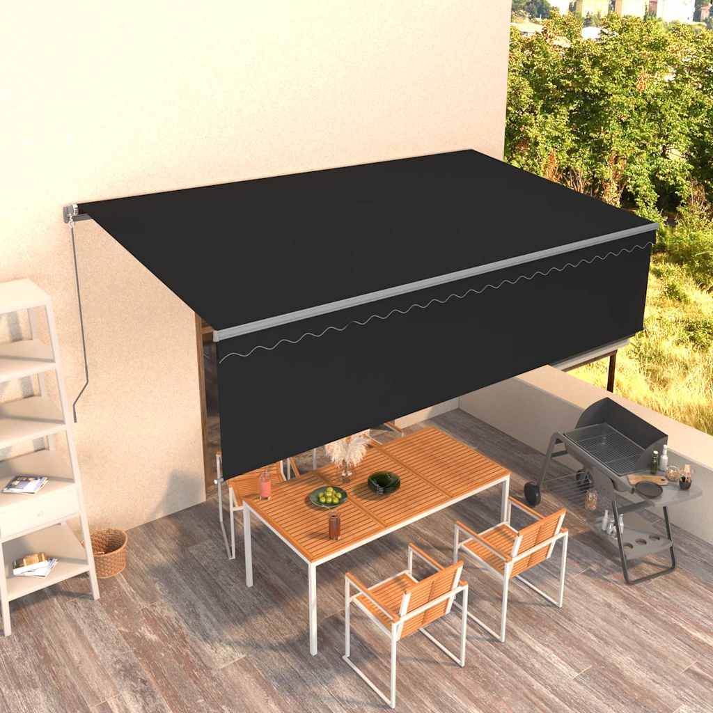 Tenda Sole Retrattile Manuale con Parasole 5x3m Antracite | homemem39