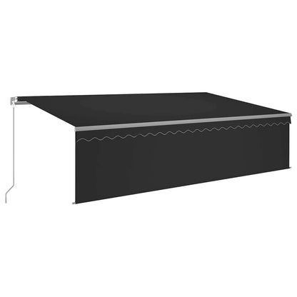 Tenda Sole Retrattile Manuale Parasole LED 5x3m Antracite | homemem39