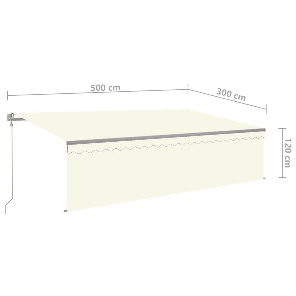 Tenda Retrattile Automatica con Parasole 5x3 m Crema