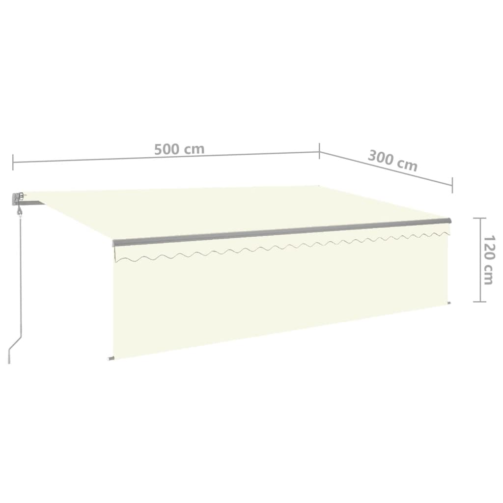 Tenda Automatica con Parasole Sensore Vento e LED 5x3 m Crema | homemem39