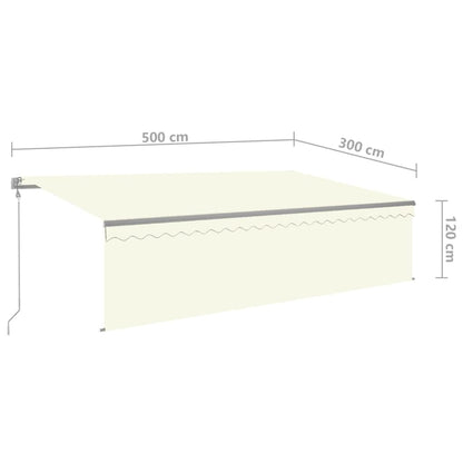Tenda Automatica con Parasole Sensore Vento e LED 5x3 m Crema | homemem39