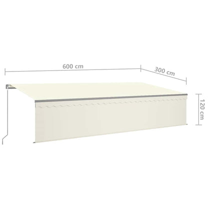 Tenda da Sole Retrattile Manuale con Parasole 6x3 m Crema | homemem39