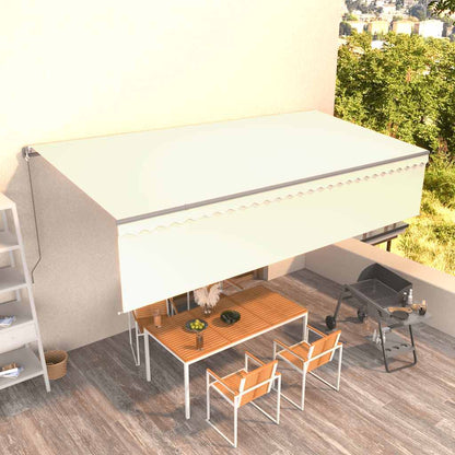 Tenda da Sole Retrattile Manuale con Parasole 6x3 m Crema | homemem39
