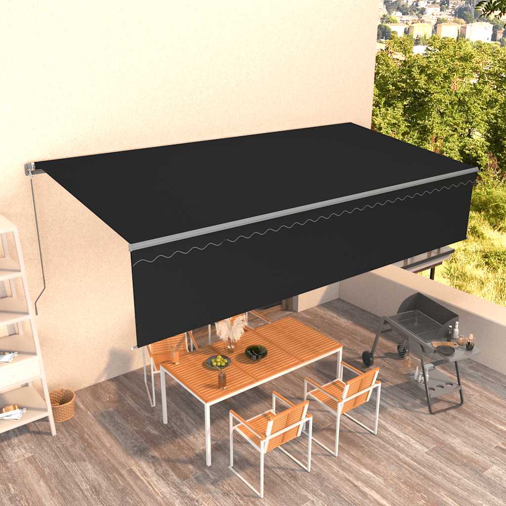 Tenda da Sole Retrattile Manuale con Parasole 6x3 m Antracite | homemem39