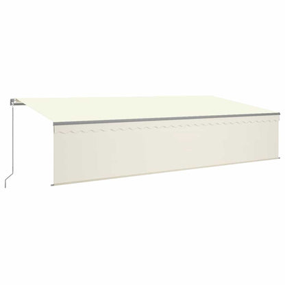 Tenda da Sole Retrattile Manuale con LED 6x3 m Crema | homemem39