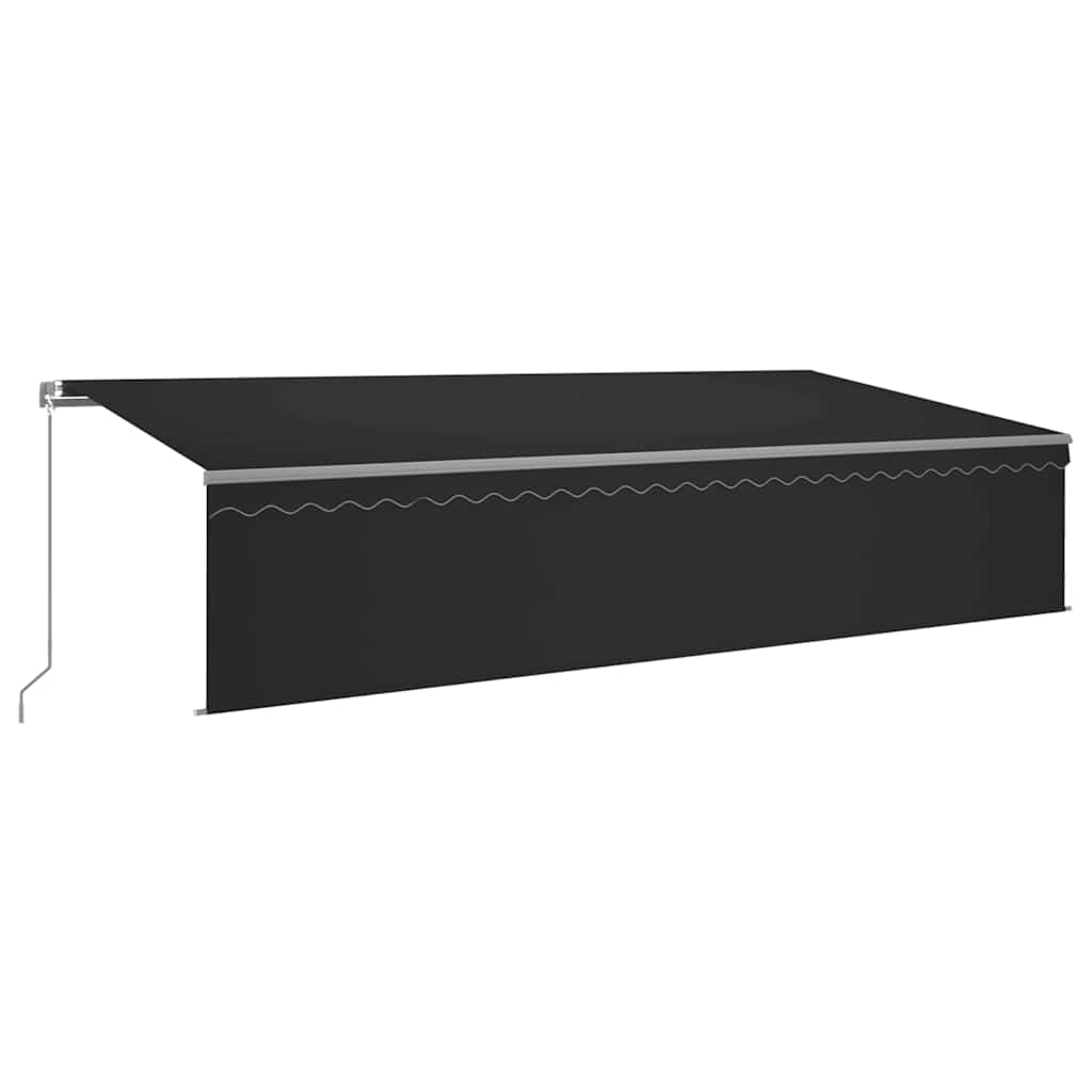 Tenda da Sole Retrattile Manuale con LED 6x3 m Antracite | homemem39