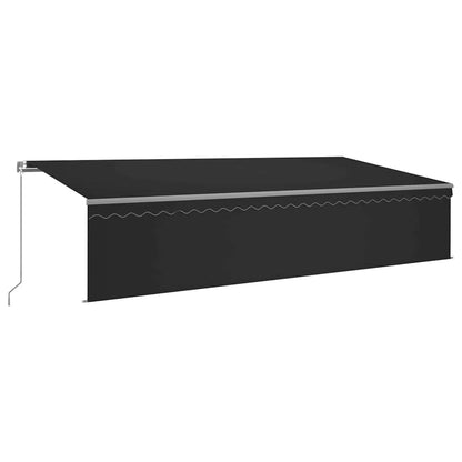 Tenda da Sole Retrattile Manuale con LED 6x3 m Antracite | homemem39