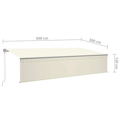 Tenda Automatica con Parasole LED e Sensore Vento 6x3 m Crema | homemem39