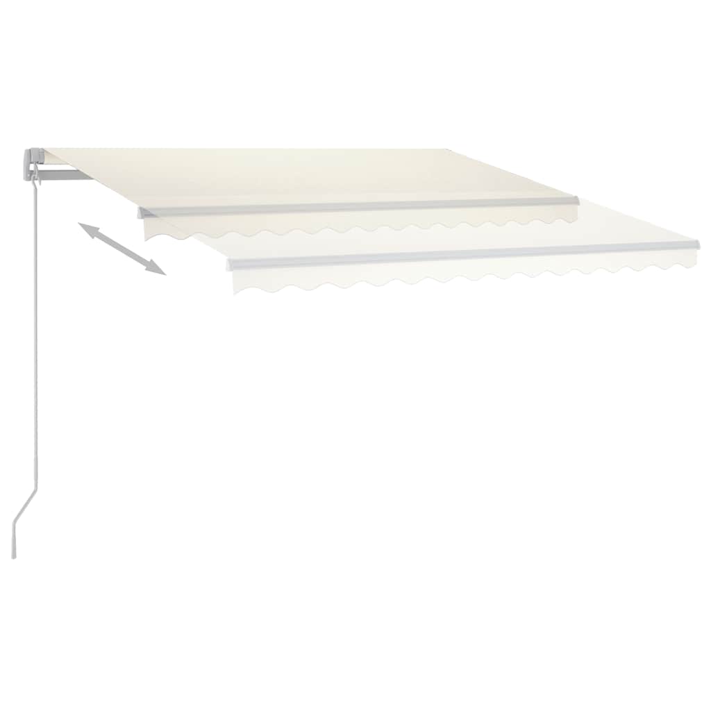 Tenda da Sole Retrattile Manuale con LED 300x250 cm Crema - homemem39