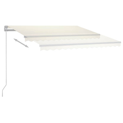 Tenda da Sole Retrattile Manuale con LED 300x250 cm Crema - homemem39