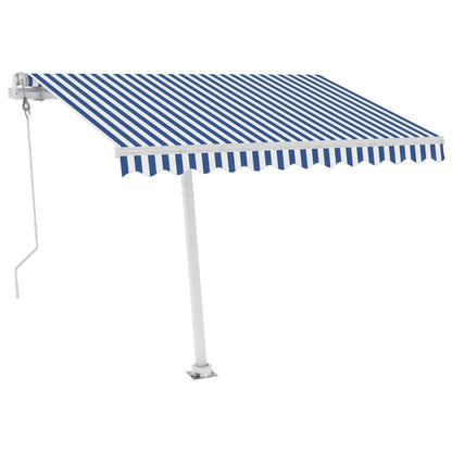 Tenda Automatica con Sensore Vento e LED 300x250 cm Blu Bianca