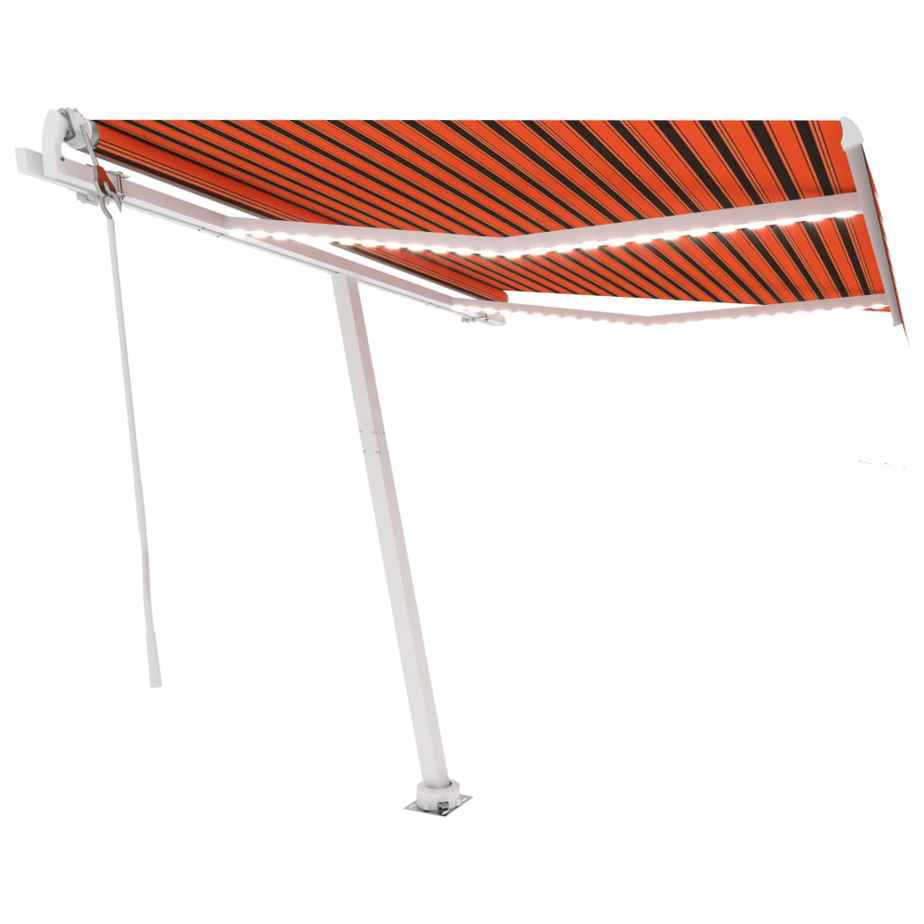 Tenda Automatica Sensore Vento e LED 300x250 cm Arancio Marrone