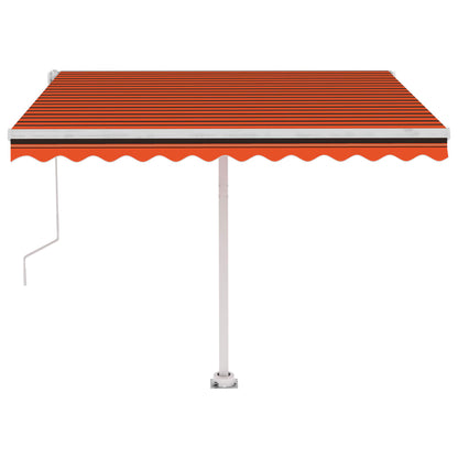 Tenda Automatica Sensore Vento e LED 300x250 cm Arancio Marrone