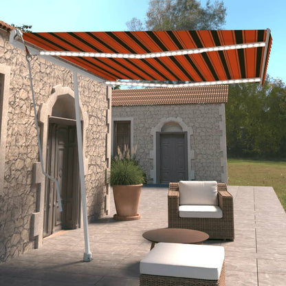 Tenda Automatica Sensore Vento e LED 300x250 cm Arancio Marrone