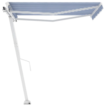Tenda da Sole Manuale Autoportante 350x250 cm Blu/Bianca - homemem39