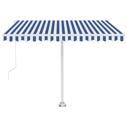 Tenda da Sole Manuale Autoportante 350x250 cm Blu/Bianca - homemem39