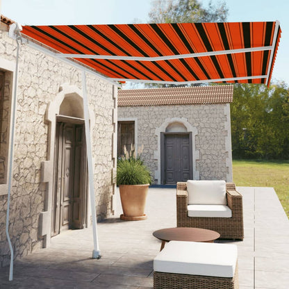 Tenda da Sole Retrattile Manuale 350x250 cm Arancione e Marrone - homemem39