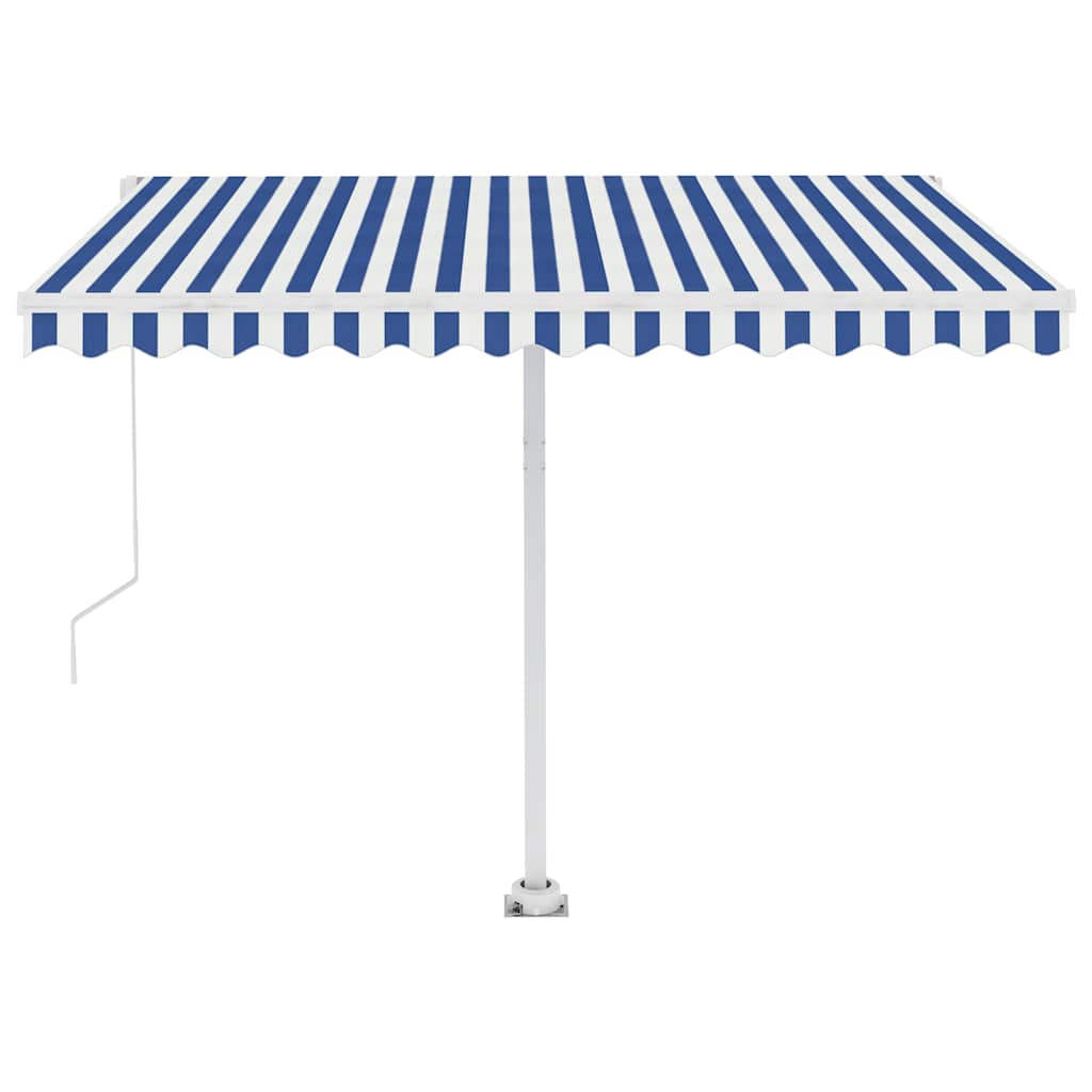 Tenda da Sole Automatica Autoportante 350x250 cm Blu e Bianca - homemem39
