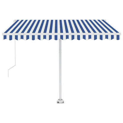 Tenda da Sole Automatica Autoportante 350x250 cm Blu e Bianca - homemem39