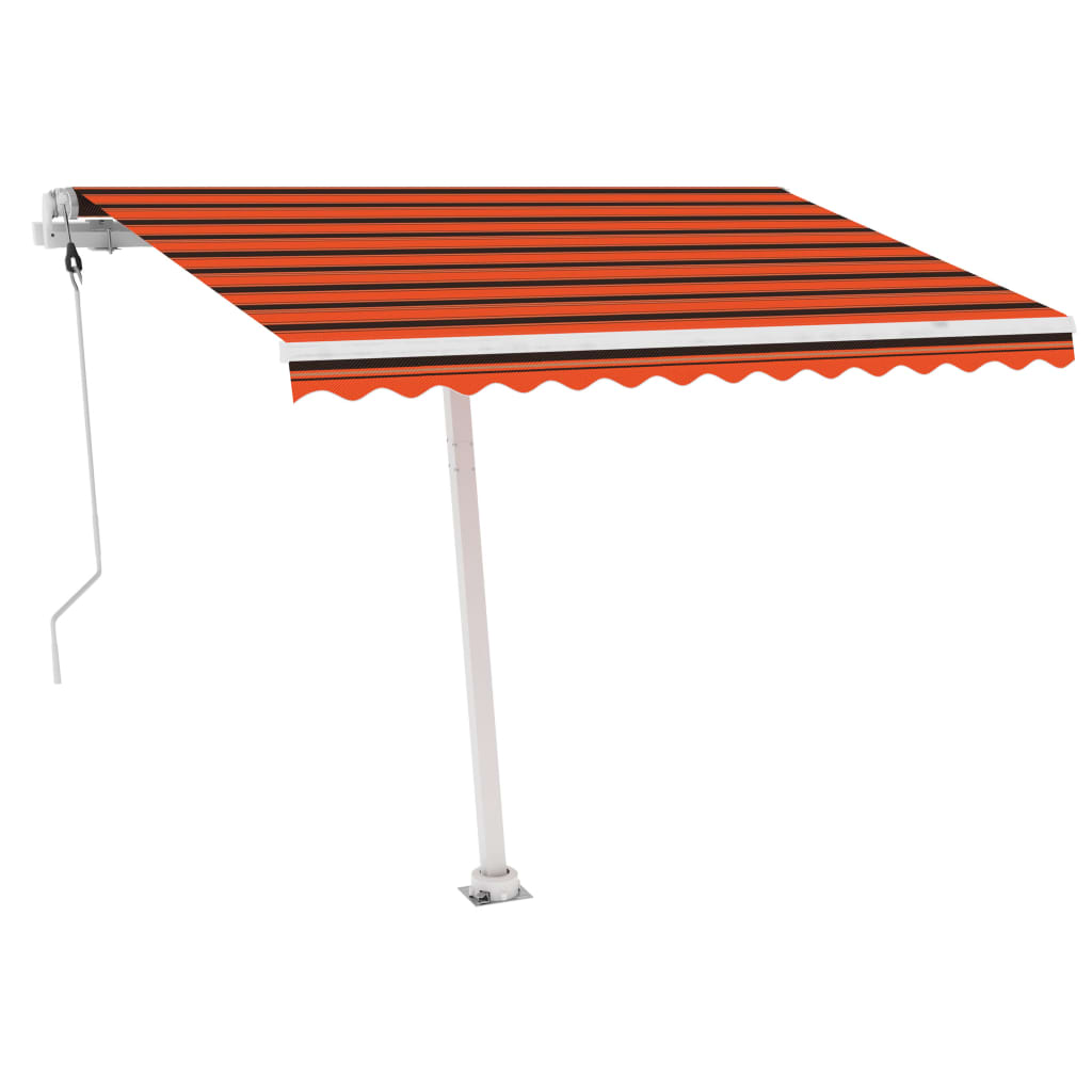 Tenda Automatica Sensore Vento e LED 350x250 cm Arancio Marrone