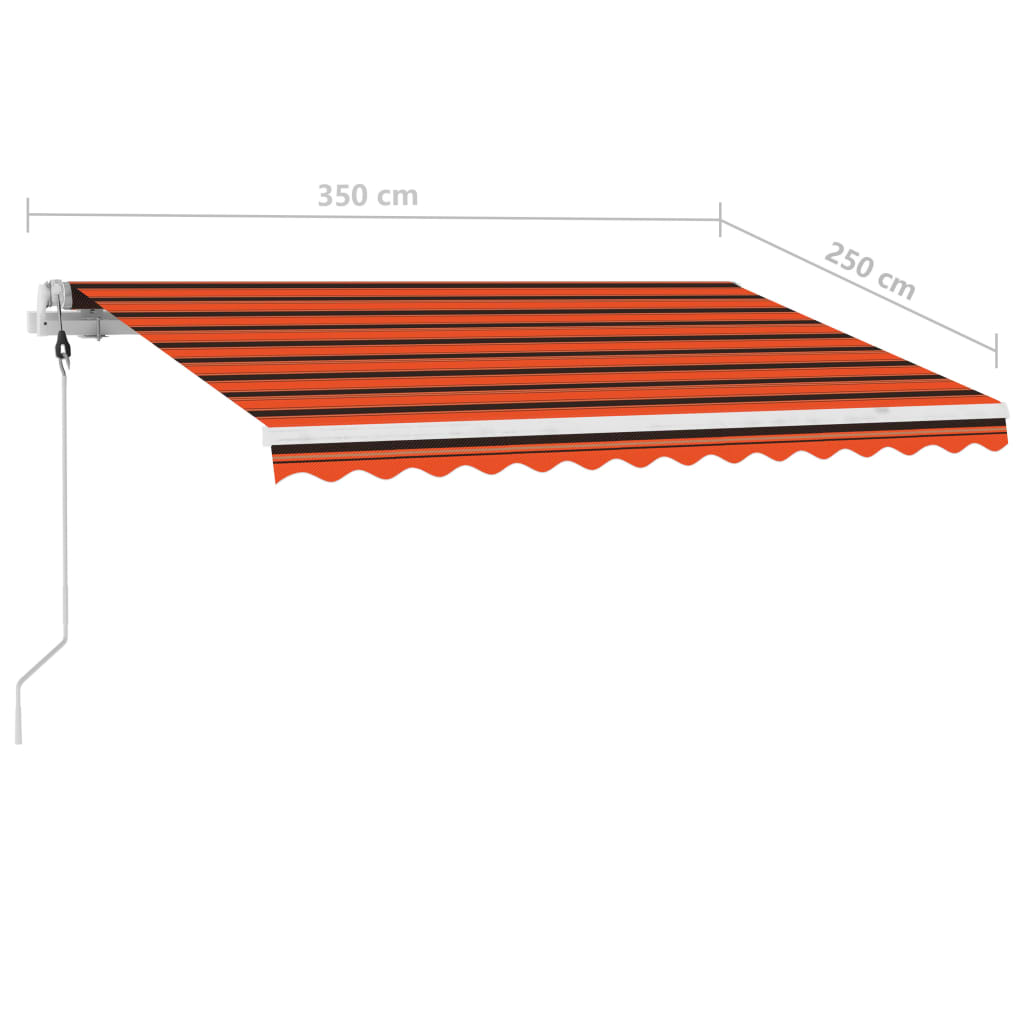 Tenda Automatica Sensore Vento e LED 350x250 cm Arancio Marrone