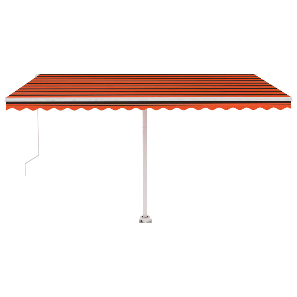 Tenda da Sole Manuale con Palo 400x300 cm Arancione/Marrone - homemem39