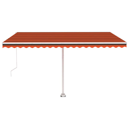 Tenda da Sole Manuale con Palo 400x300 cm Arancione/Marrone - homemem39