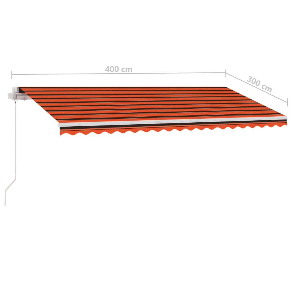 Tenda da Sole Manuale con Palo 400x300 cm Arancione/Marrone - homemem39