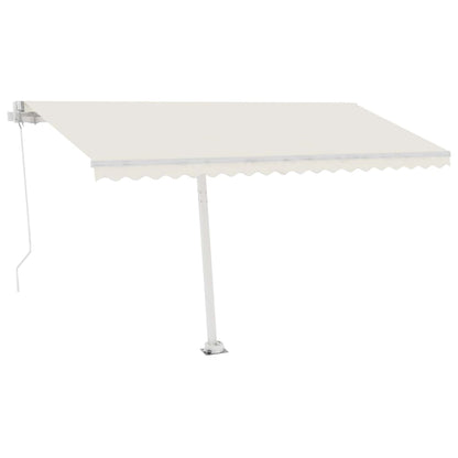 Tenda da Sole Retrattile Manuale con LED 400x300 cm Crema