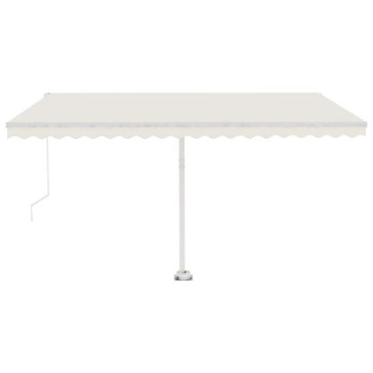 Tenda da Sole Retrattile Manuale con LED 400x300 cm Crema