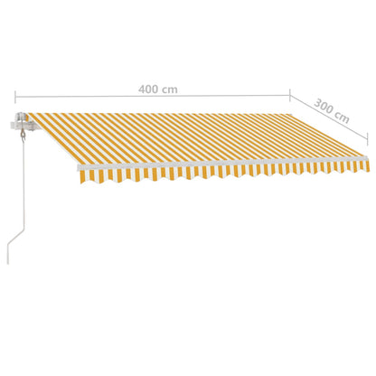 Tenda da Sole Autoportante Automatica 400x300 cm Gialla Bianca