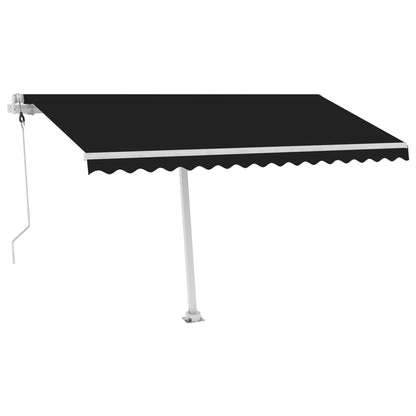 Tenda Sole Retrattile Automatica con Palo 400x300 cm Antracite