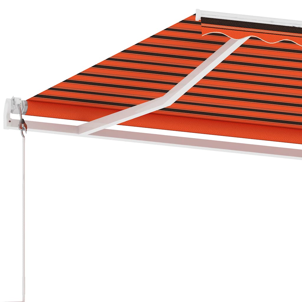 Tenda Retrattile Automatica con Palo 400x300 cm Arancio Marrone - homemem39