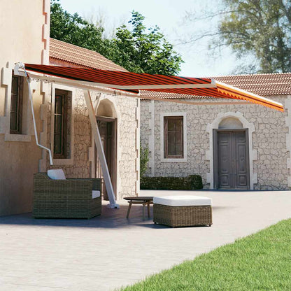 Tenda Retrattile Automatica con Palo 400x300 cm Arancio Marrone - homemem39