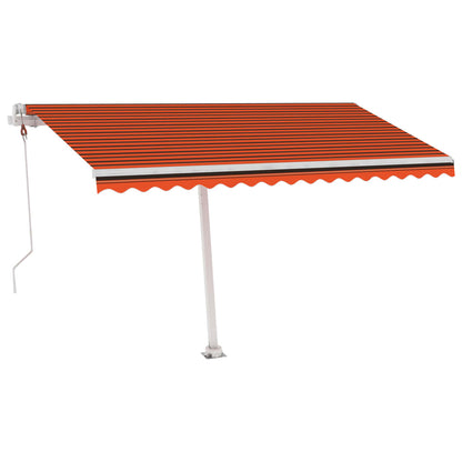 Tenda Automatica Sensore Vento e LED 400x300 cm Arancio Marrone