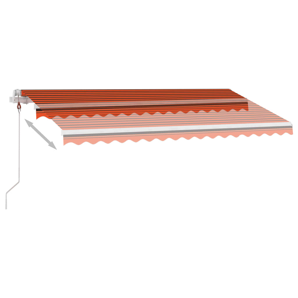 Tenda Automatica Sensore Vento e LED 400x300 cm Arancio Marrone