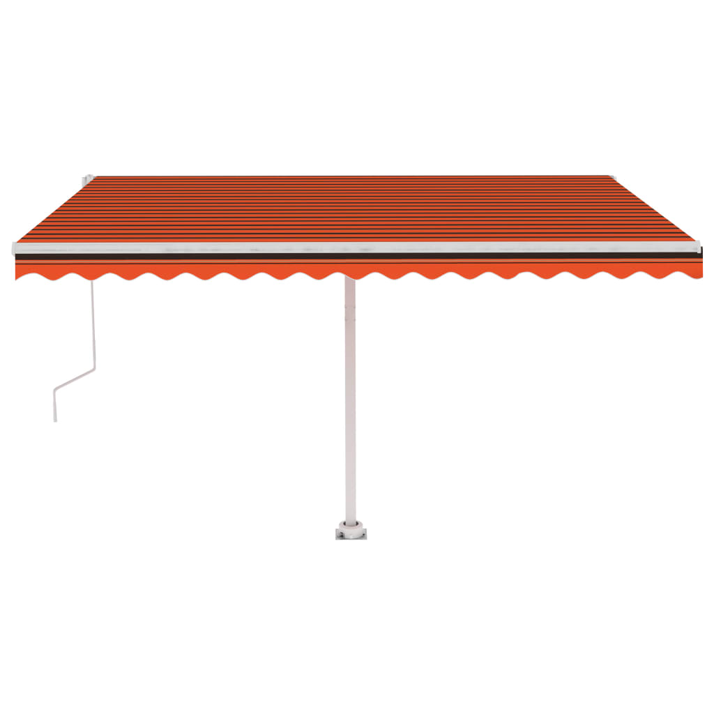 Tenda Automatica Sensore Vento e LED 400x300 cm Arancio Marrone