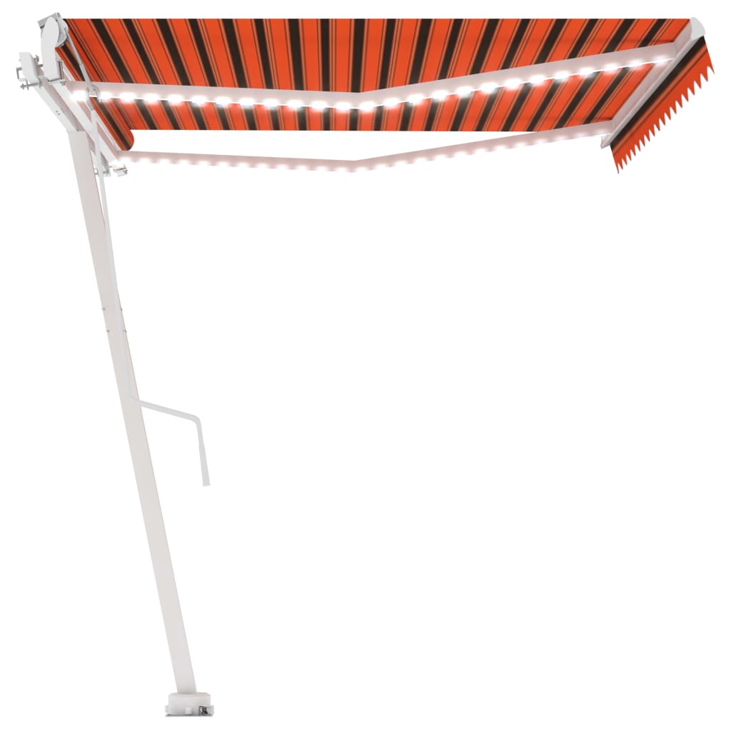 Tenda Automatica Sensore Vento e LED 400x300 cm Arancio Marrone