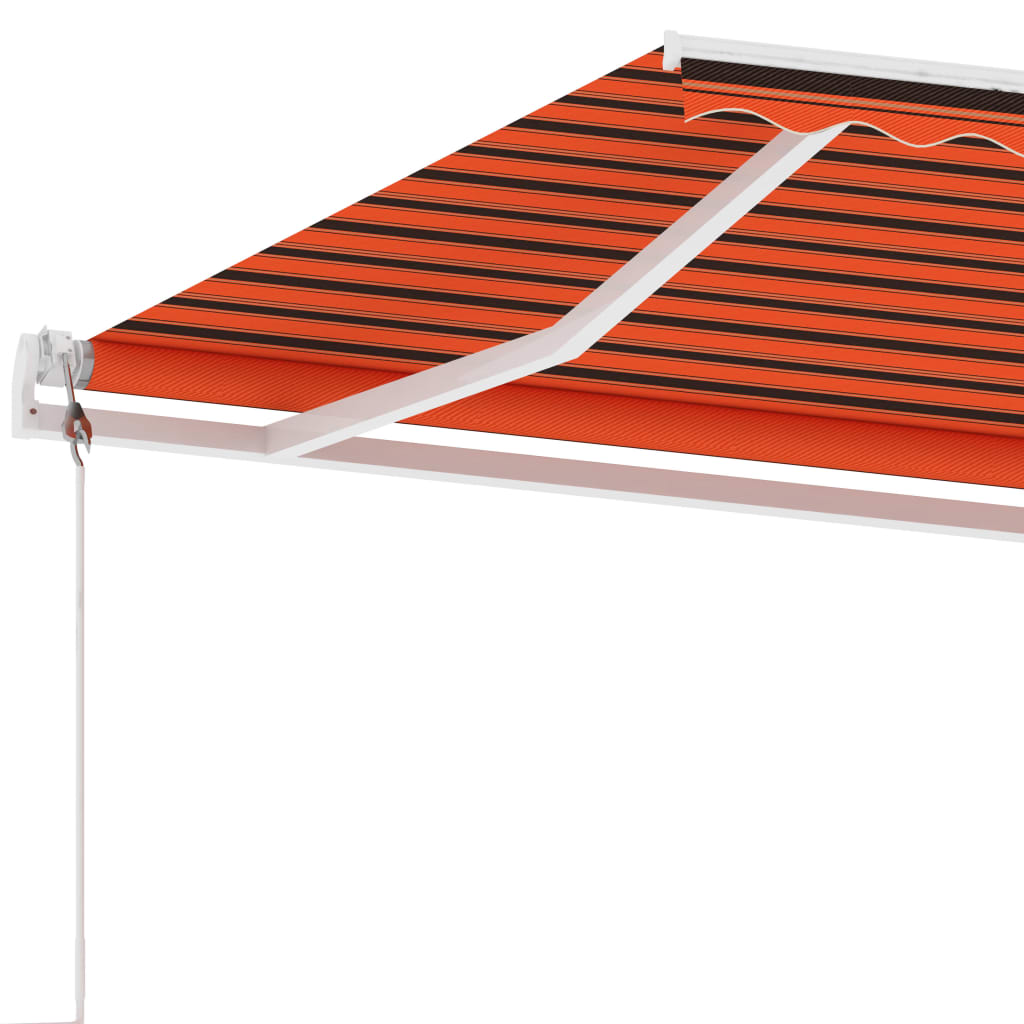 Tenda Automatica Sensore Vento e LED 400x300 cm Arancio Marrone