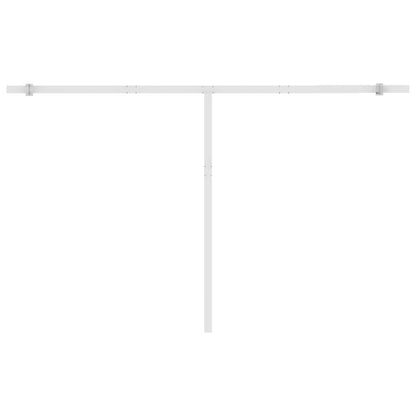 Tenda Retrattile Manuale con Palo 450x300 cm Blu/Bianca - homemem39